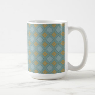 Blue and Gold Tiled Pattern Mug