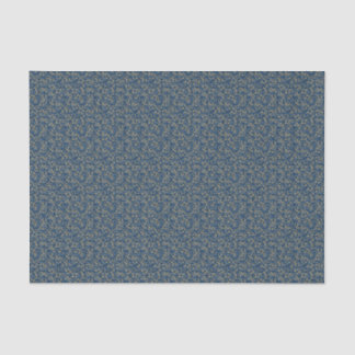 Blue and Gold Tone Baroque Flourish Decoupage Tissue Paper