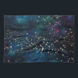 Blue and Gold Under the Stars Night Sky Kitchen Towel<br><div class="desc">Blue and Gold Foil Under the Stars Night Sky Celestial Galaxy Background.</div>