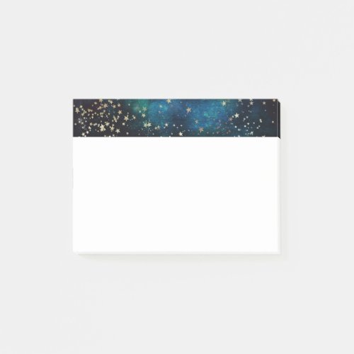Blue and Gold Under the Stars Night Sky Post_it Notes