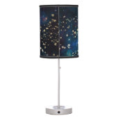 Blue and Gold Under the Stars Night Sky Table Lamp (Back)