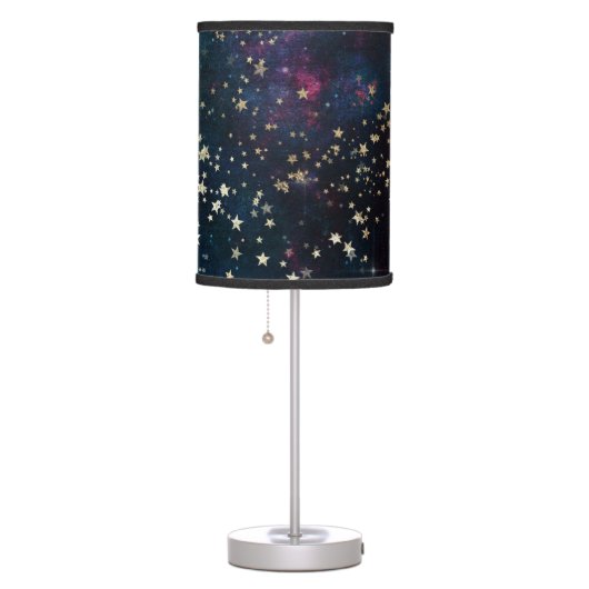 Blue and Gold Under the Stars Night Sky Table Lamp (Right)