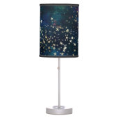 Blue and Gold Under the Stars Night Sky Table Lamp (Front)