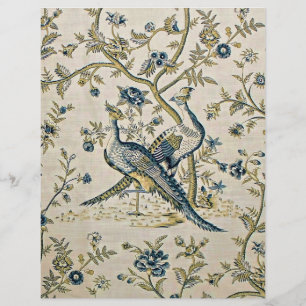 Blue and gold vintage birds