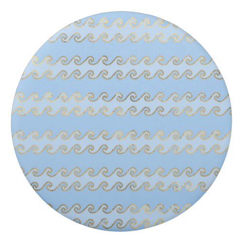 Blue and Gold Waves design Eraser