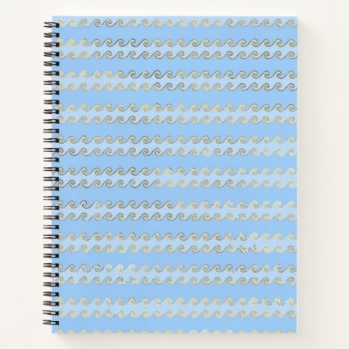 Blue and Gold Waves design Notebook