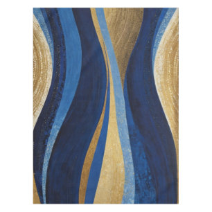 Blue and Gold Waves Tablecloth
