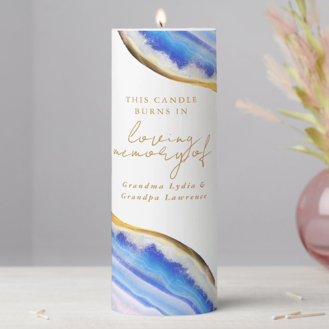 Blue and Gold Wedding Memorial Candle (In Situ)