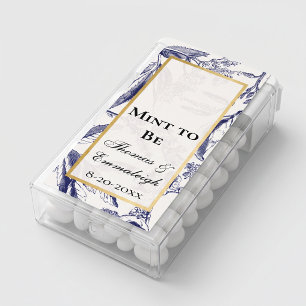 Blue and Gold Wedding Mint to Be Favor Sticker