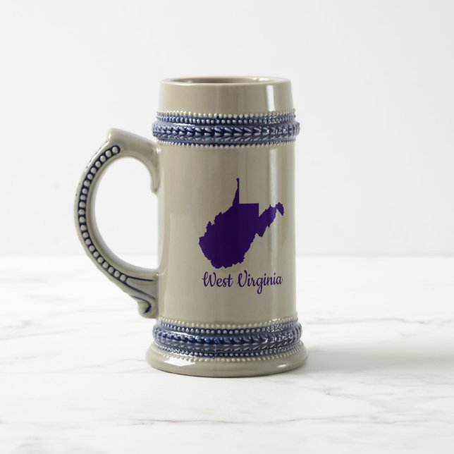 Blue and Gold West Virginia Beer Stein (Left)