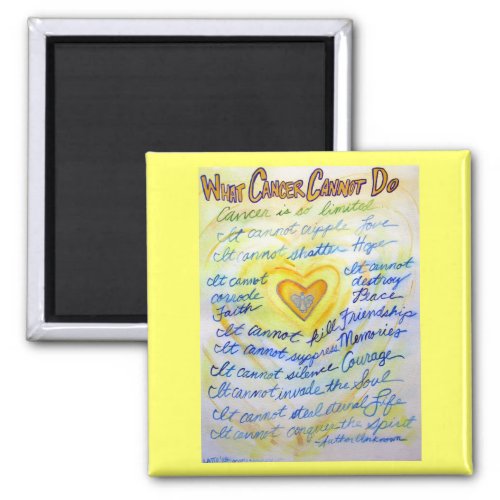 Blue and Gold What Cancer Cannot Do Heart Magnet
