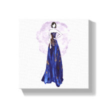 Blue and Gold Wrapped Canvas