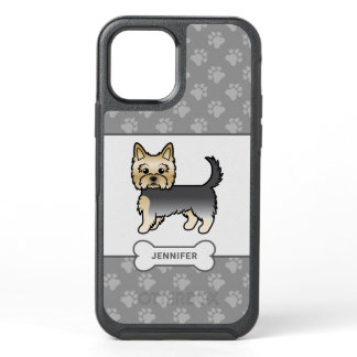Blue And Gold Yorkie With Paws, Dog Bone &amp; Name OtterBox Symmetry iPhone 12 Case