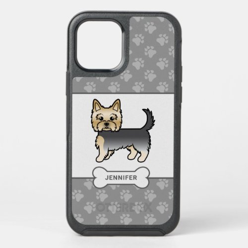 Blue And Gold Yorkie With Paws Dog Bone  Name OtterBox Symmetry iPhone 12 Case