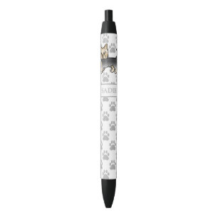 Blue And Gold Yorkshire Terrier Cartoon Dog & Name Pen