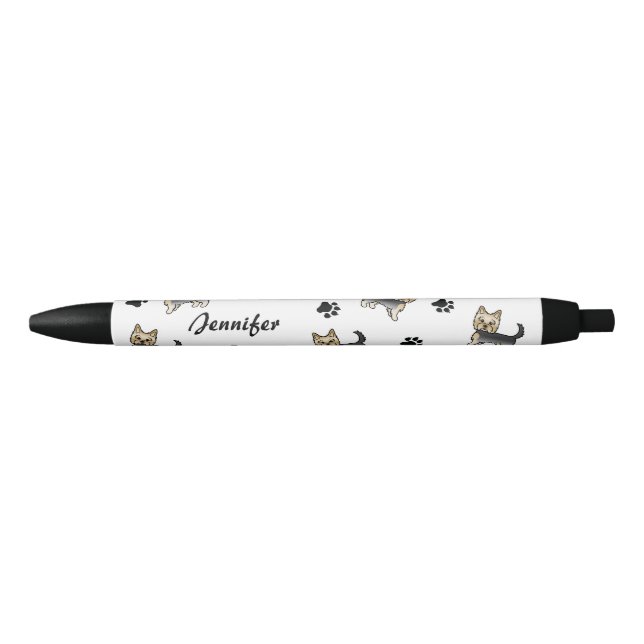 Blue And Gold Yorkshire Terrier With Paws & Name Pen (Front)