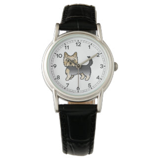 Blue And Gold Yorkshire Terrier Yorkie Cartoon Dog Watch
