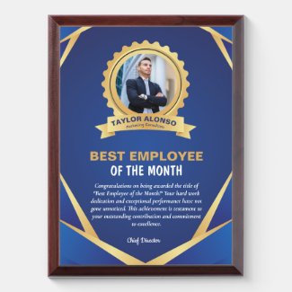 Blue and Golden Design Employee of the month
