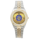 Blue And Golden Maconic Symbol Watch at Zazzle