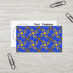 Blue and Golden Vector Seamless Pattern Business Card