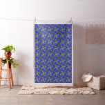 Blue and Golden Vector Seamless Pattern Fabric