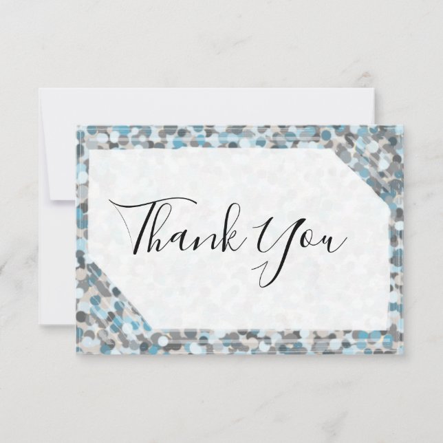 Blue and Gray Abstract Stone Thank You Card (Front)