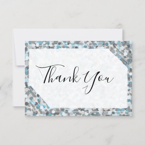 Blue and Gray Abstract Stone Thank You Card