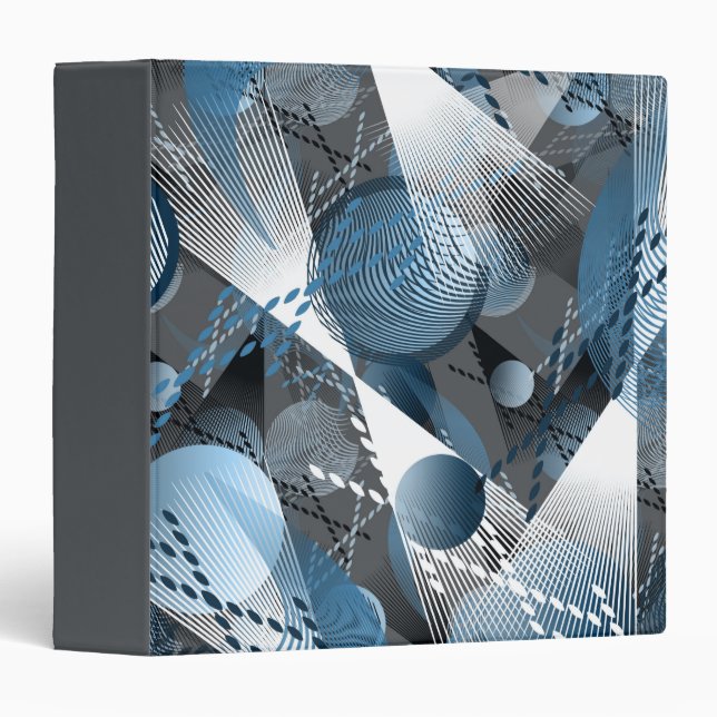 Blue and gray. Abstraction. 3 Ring Binder (Front/Spine)