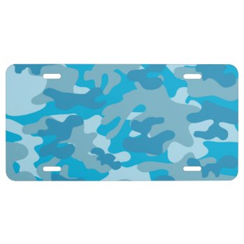 Blue And Gray Camo Design License Plate by greatgear at Zazzle