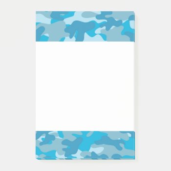 Blue And Gray Camo Design Post-it Notes by greatgear at Zazzle