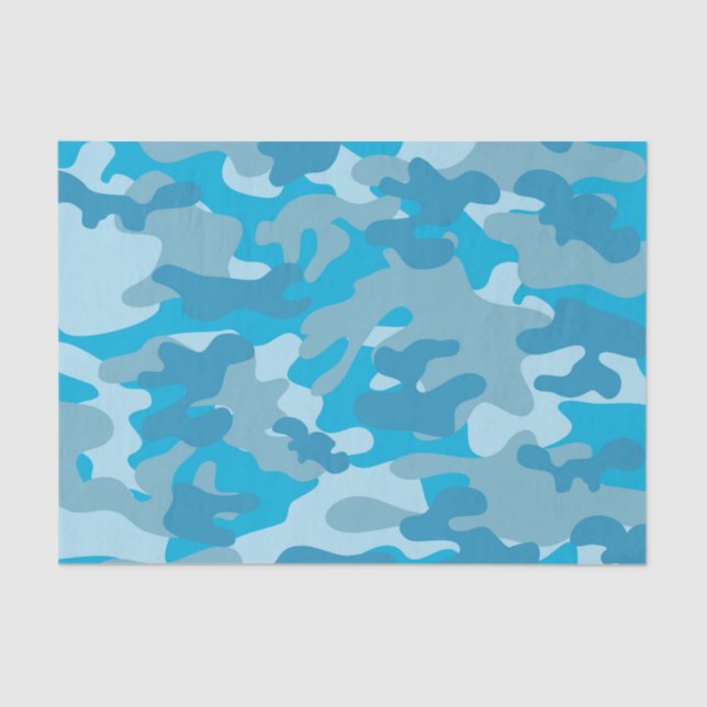 Blue and Gray Camo Design Tissue Paper (Front)