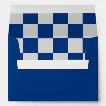 Blue and gray checker stationary envelope