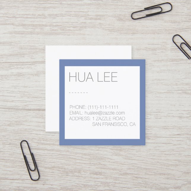 Blue and Gray Chic Business Card (Front/Back In Situ)
