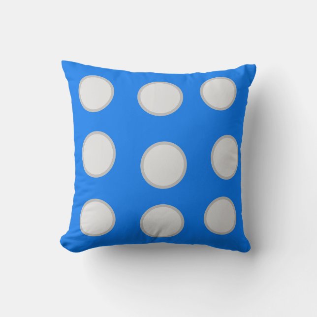 Blue and gray circles throw pillow (Front)