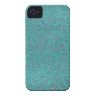 Blue and Gray Damask iPhone 4/4S Case