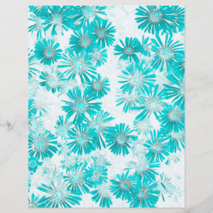 Blue and Gray Dandelion Pattern Scrapbook Paper