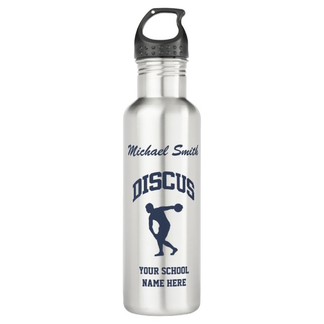 Blue and Gray Discus Thrower Liberty Bottle (Front)