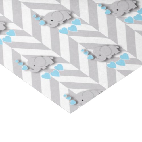 Blue and Gray Elephant  Baby Shower Tissue Paper