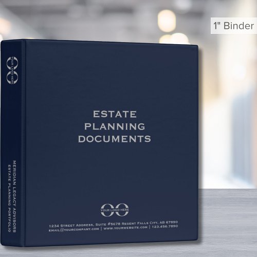 Blue and Gray Estate Planning Binder with Logo