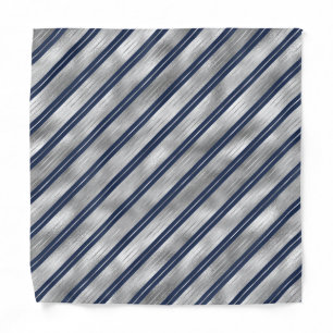 Blue and Gray Glossy Stripes Bandana