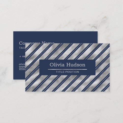 Blue and Gray Glossy Stripes Business Card