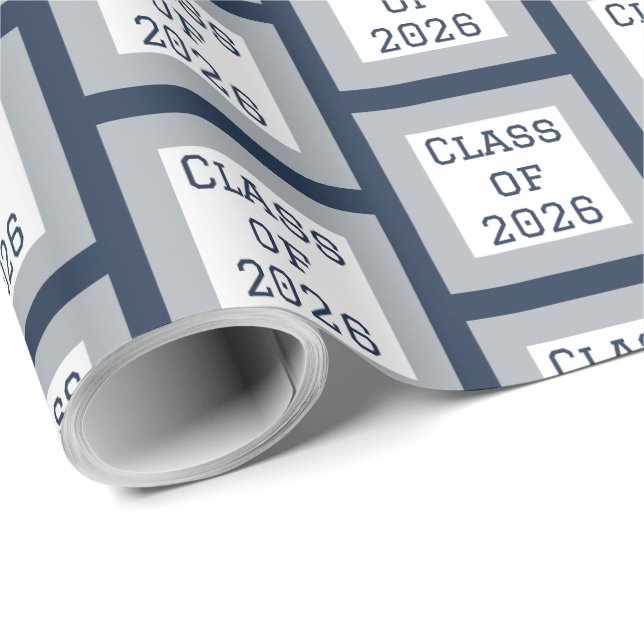 Blue and Gray Graduation Wrapping Paper | 2026 (Roll Corner)