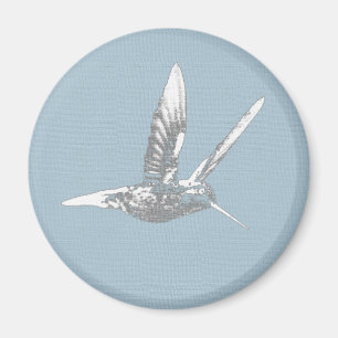 Blue and Gray Hummingbird Magnet