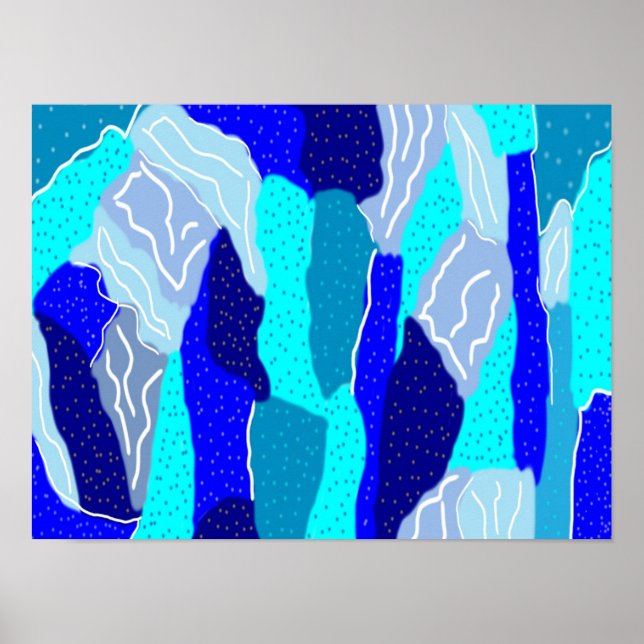 Blue and Gray Ice Poster (Front)