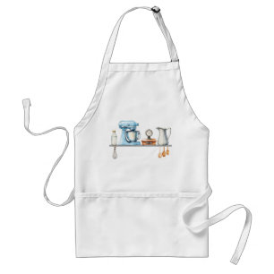 Blue and Gray Kitchen Utensils Adult Apron
