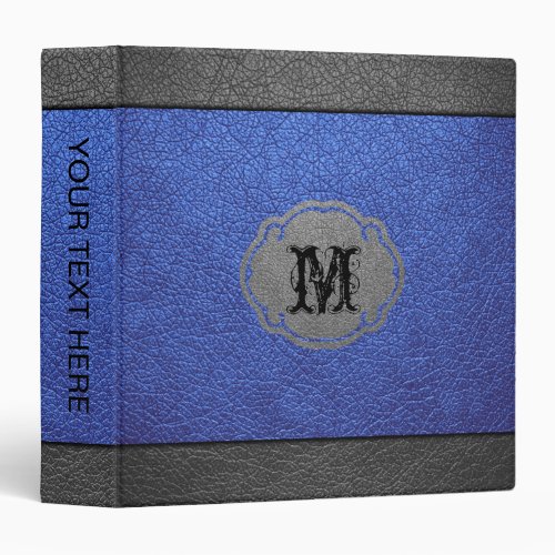 Blue and Gray Leather Binder
