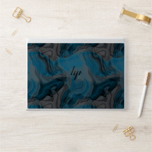 Blue and Gray Marble Abstract HP Laptop Skin