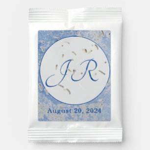 Blue and Gray Marble Monogrammed Hot Chocolate Drink Mix