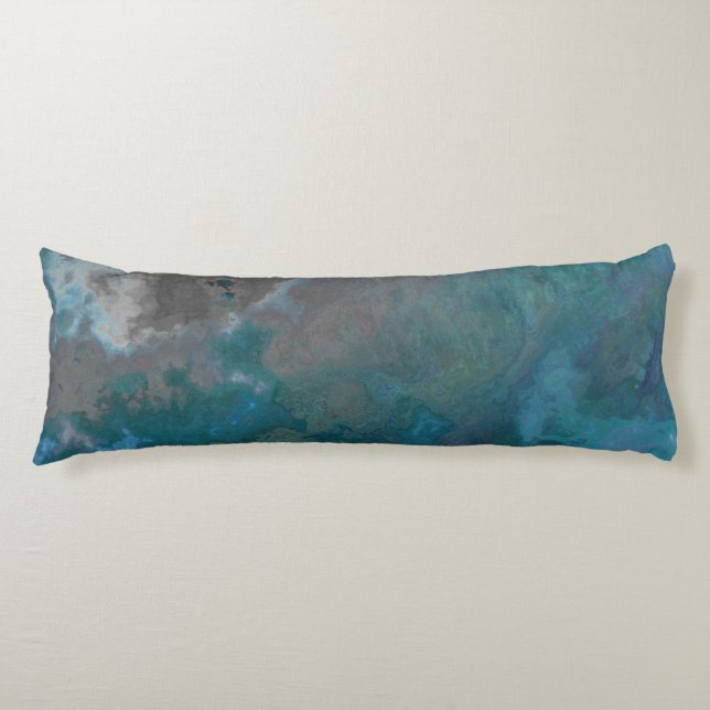 Blue and gray Marble Texture Body Pillow (Front)