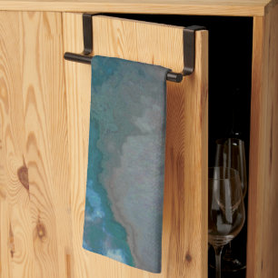 Blue and gray Marble Texture Kitchen Towel